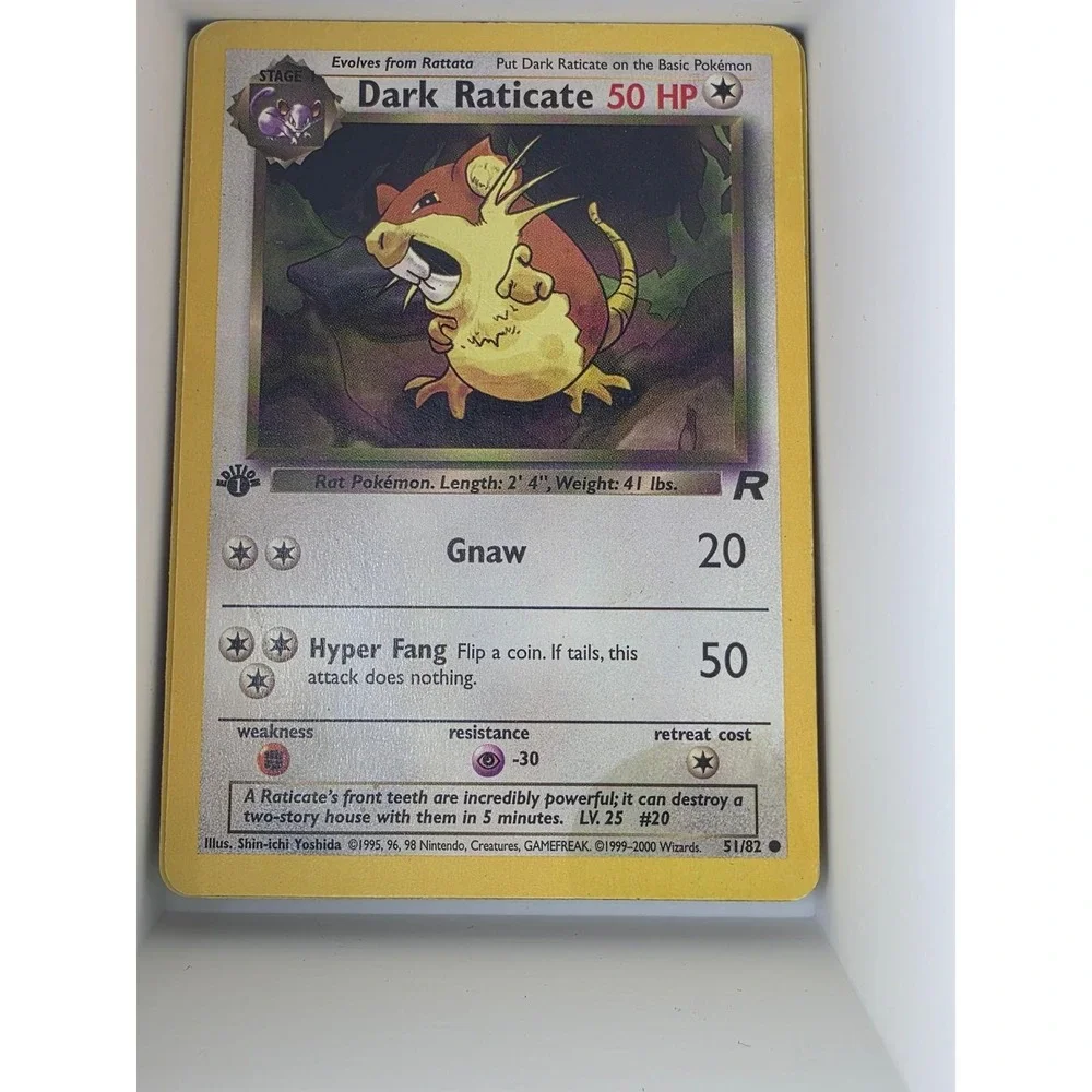 Dark Raticate 51/82 Common Team Rocket Pokemon Unlimited Near Mint